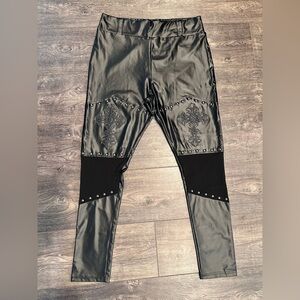 Killstar Evelina Studded Black Gothic leggings size xxl